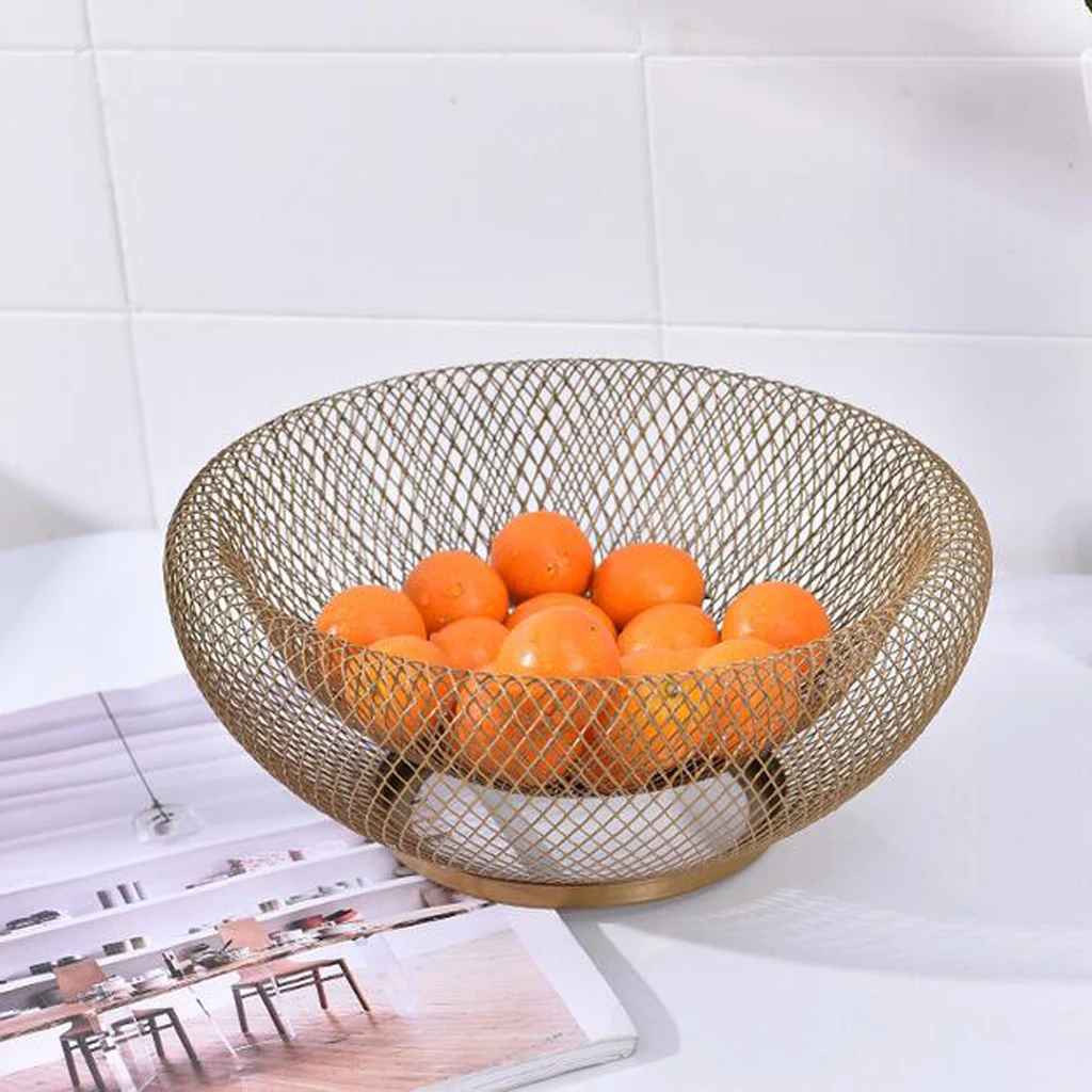 Nordic Double Wrought Iron Fruit Bowl Fruit Plate Dried Fruit Candy Storage Basket Home Decor