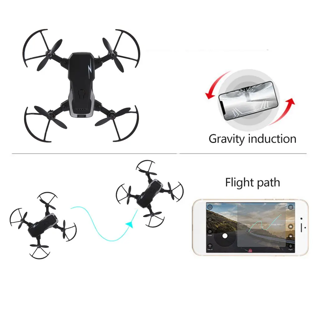 

TXD G1 Foldable Mini RC Drone WiFi Altitude Hold One Key Takeoff 360-degree Stunt High/Low Speed Quadcopter Toy with 2MP Camera