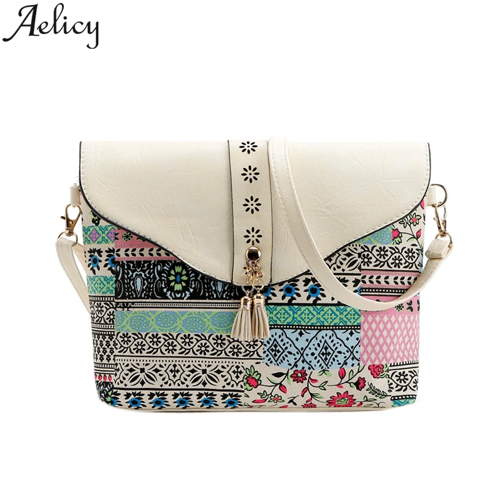 

Aelicy 2019 Fashion Small Fresh Lady Print Bags Sweet Lady Geometric Pattern Shoulder Messenger Bag Multifunctional Bag Travel