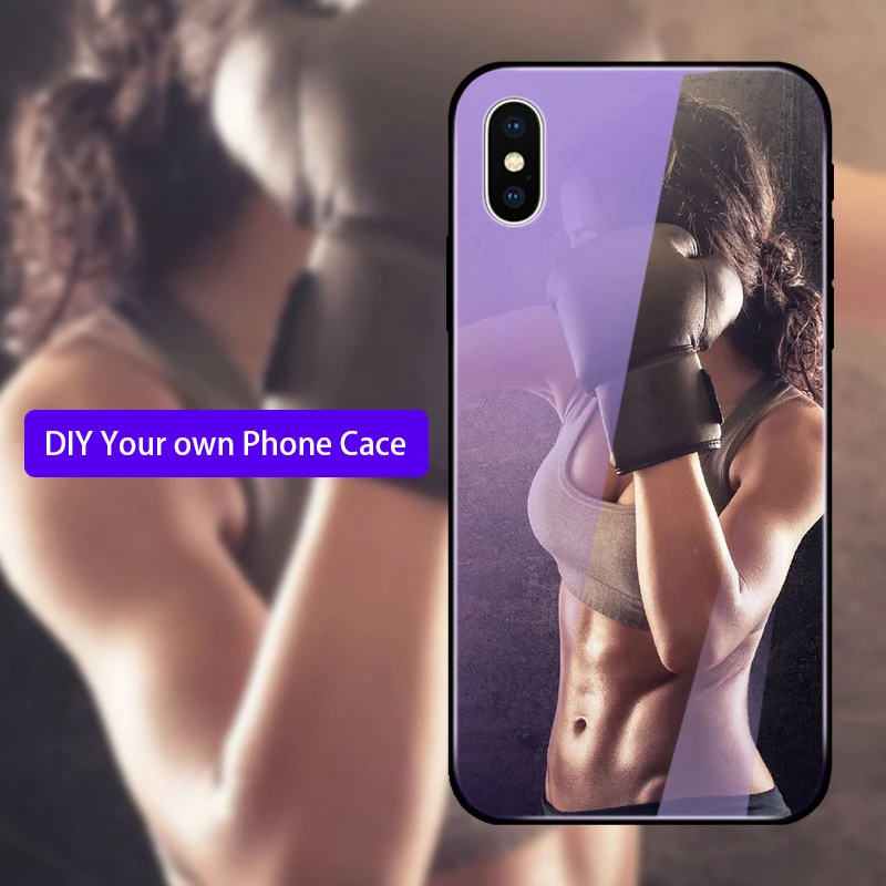 Индивидуализированные чехлы для телефонов iPhone 6 6S 7 8 Plus Xs Max Xr X стеклянная задняя