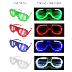 1 шт. Новое поступление светодиодные светящиеся очки игрушка затвор холодные очки ночного видения ночной клуб концертные вечерние