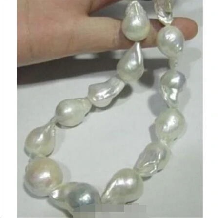 

Real Huge AAA south sea white Baroque 12-20mm genuine pearl necklace 18 inch^^^@^Noble style Natural Fine jewe FREE SHIPPING