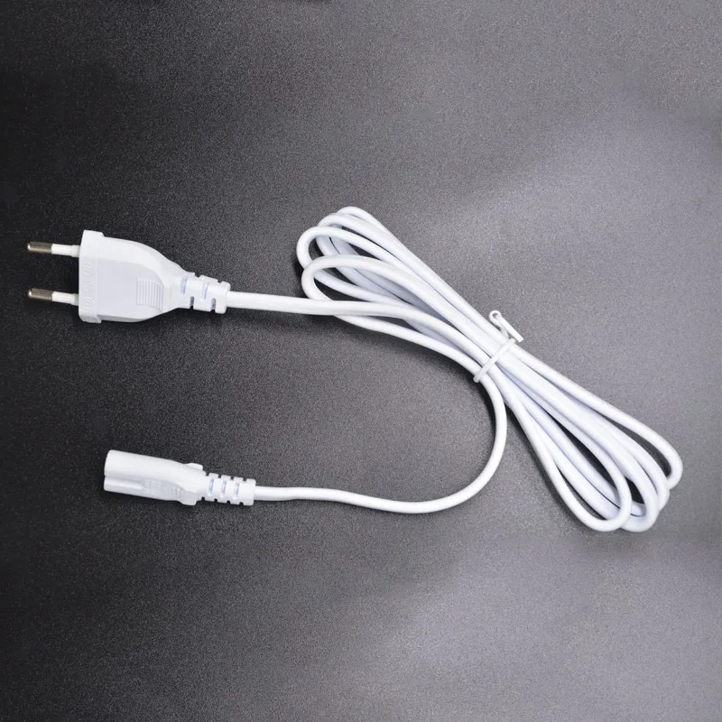 1.2M 2ft 2-Prong Pin AC white EU Power Supply Cable Cord High Quality Lead Wire Power Cord For Desktop Laptop / other machines