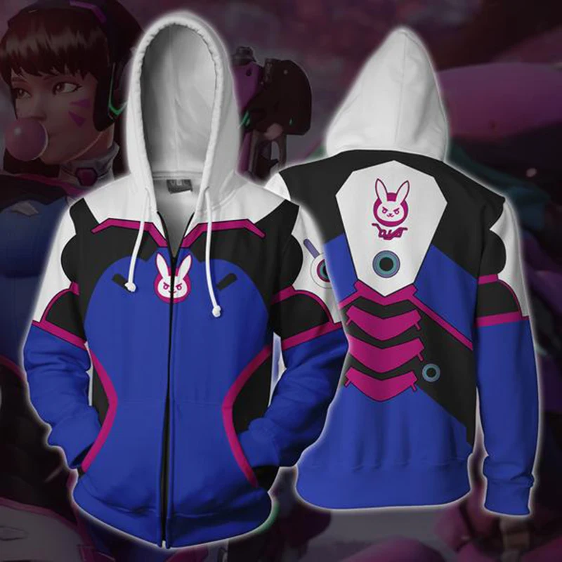 

Anime Game DVA Cosplay3D Printing Hoodie Unisex Streetwear Men And Women Casual Zipper Sweatshirt Hooded Halloween Costume