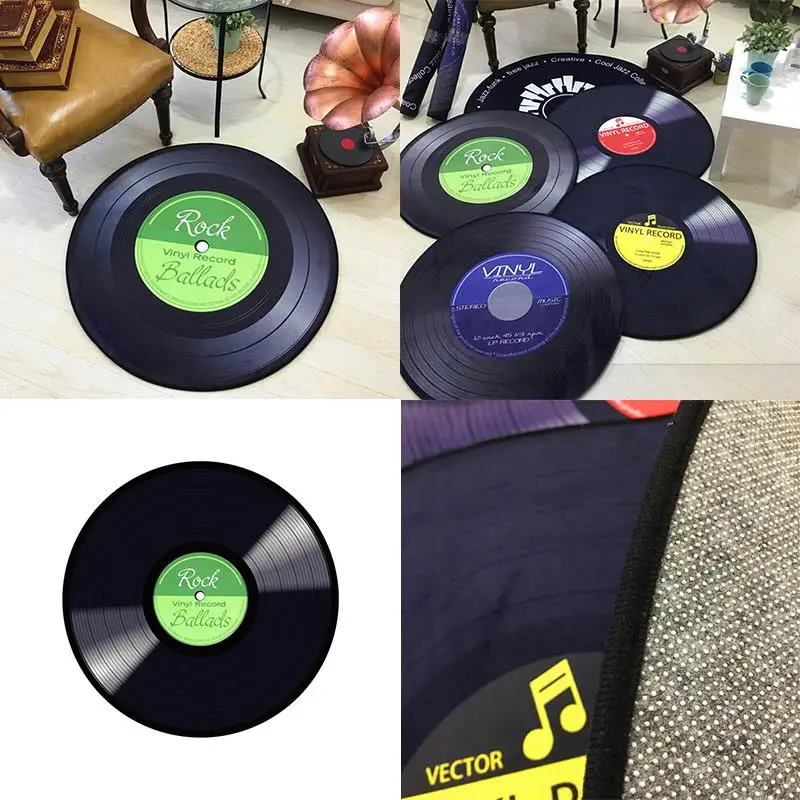 Ретро CD ковер коврик антикварный диван-кресло подушка боковой ковер нескользящий короткий бархатный коврик виниловые пластинки модель двери декоративный коврик