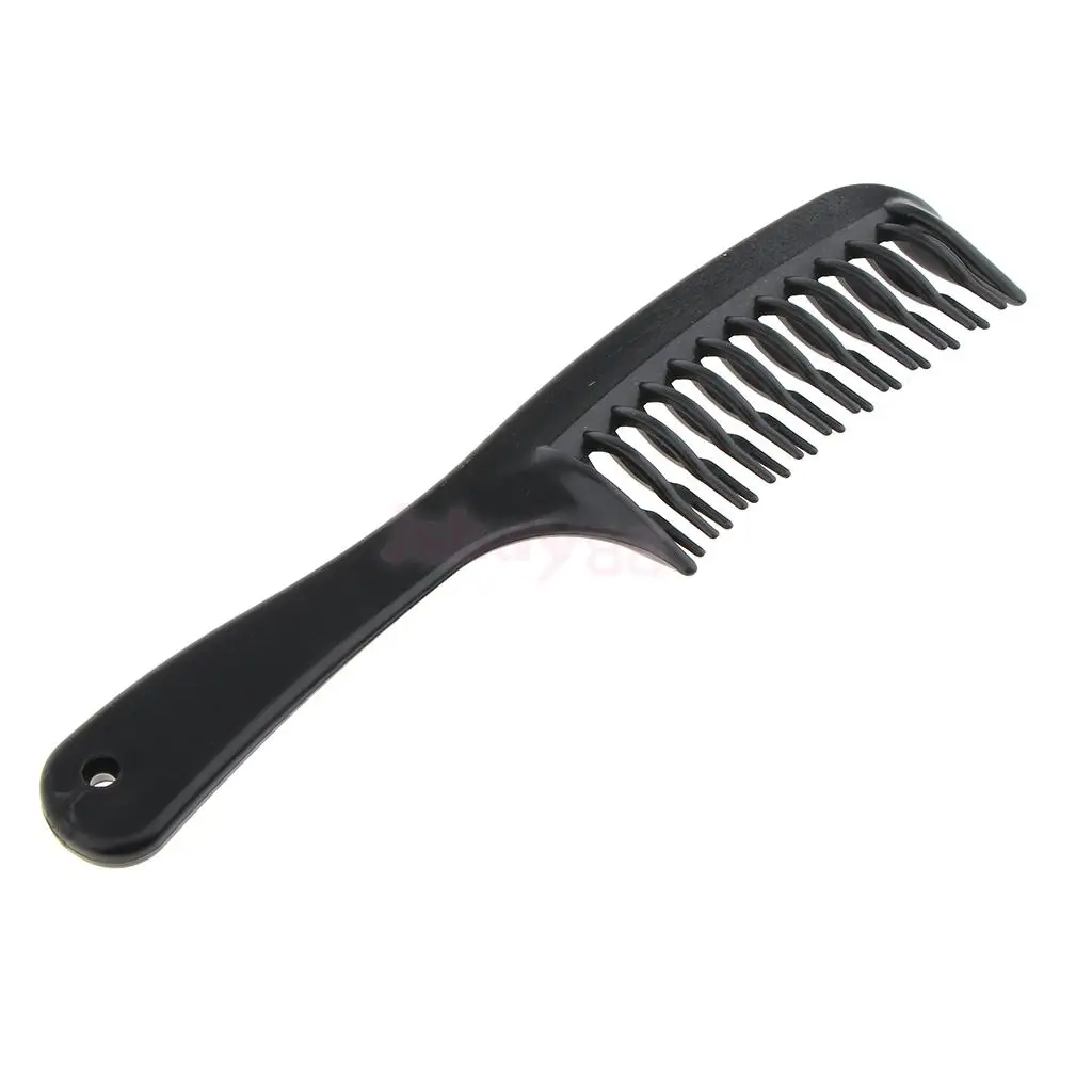 Черный двухрядный широкий зубной гребень распутывание волос кисточки рукоятки Салон Парикмахерская инструмент для укладки