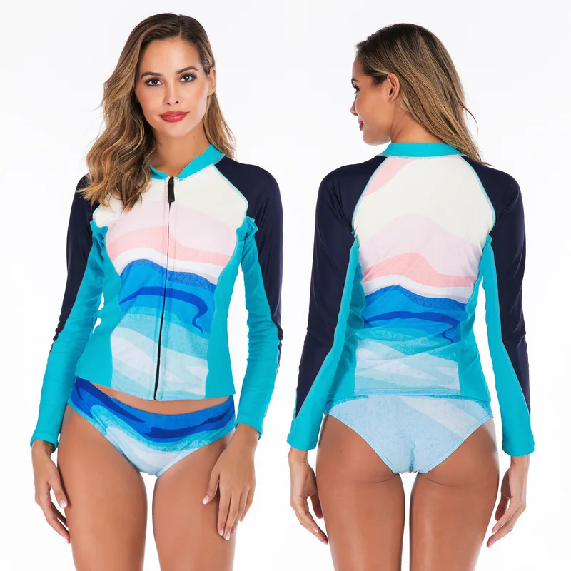 

Sports Swimsuit Rashguard Women Surfing For Windsurf Korea Swimwear Long Sleeve Female Mr Animal Spandex FMZXG Surf Suit