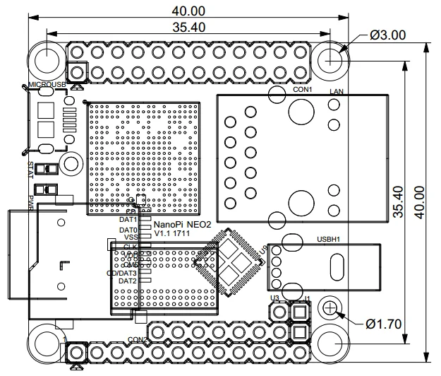 Плата разработки RealQvol FriendlyARM NanoPi NEO2 v1.1 LTS быстрее, чем Raspberry PI 40X40 мм(512 МБ/1 ГБ DDR3 ram) ARM Cortex-A53