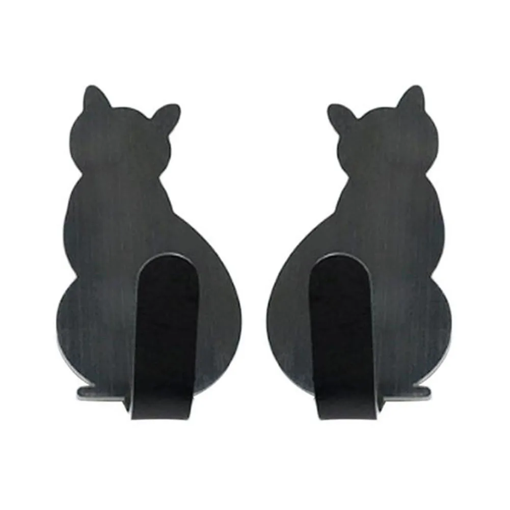 

Durable Hook Cloth Hanger Self Adhesive Stainless Steel Holder Cat Tail Organizer Decoration