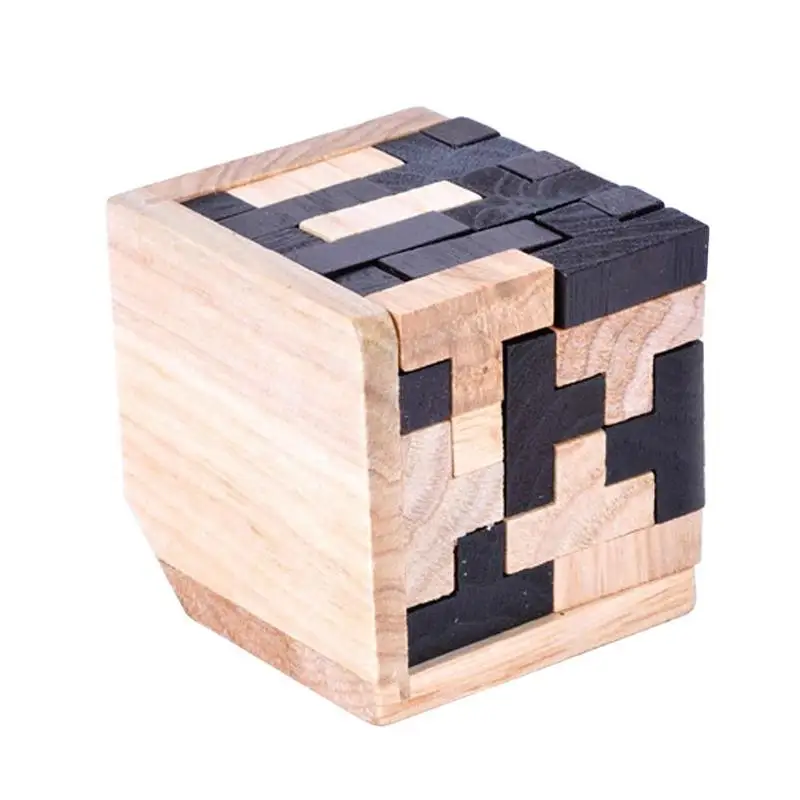 Деревянный куб пазл игрушки 3D Ming Luban Блокировка обучающая игрушка Дети Головоломка Детские классические Пазлы для раннего обучения