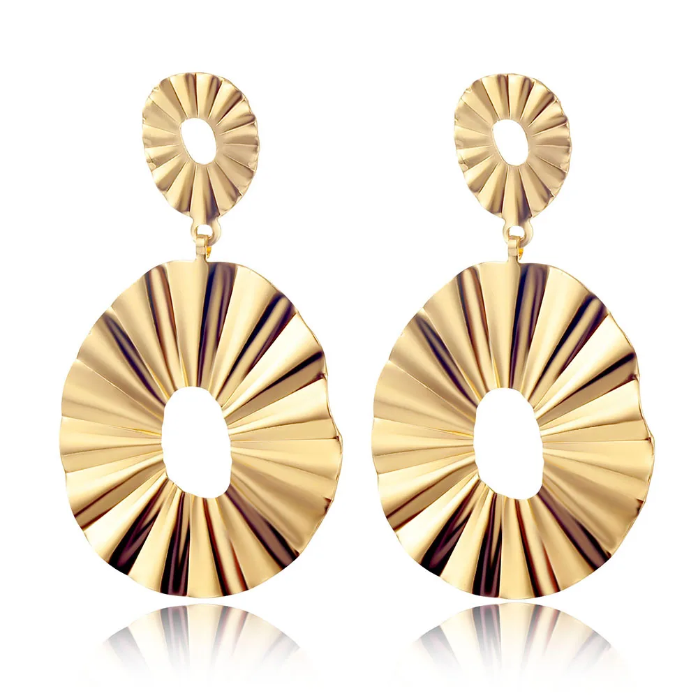 IPARAM Fashion Metal Punk Geometric Earrings for Women’s Statement Vintage Exaggerated Big Pendant Earrings Jewelry Party Gifts