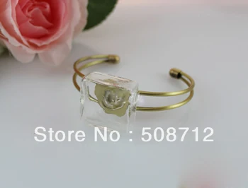 

Free shipping!!!! DIY Bracelet -----20sets 25mm square Glass Bubble & Bracelet Finding set