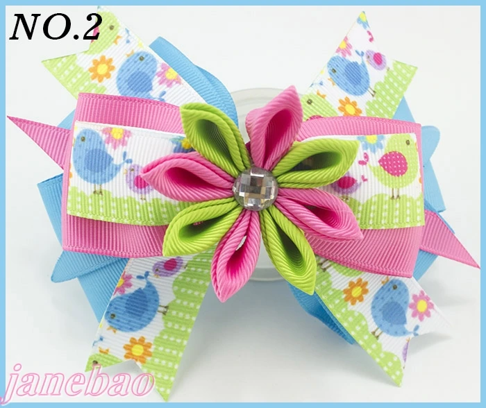 120 шт, 4,5 ''цветок канзаши, многослойная заколка для волос для девочек, аксессуары для волос, заколки для волос с бантом для девочек
