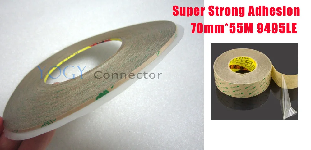 1x 70mm*55M 3M 9495LE 300LSE PET Strong Sticky Double Sided Adhesive Tape for Phone LCD LED LCD Screen