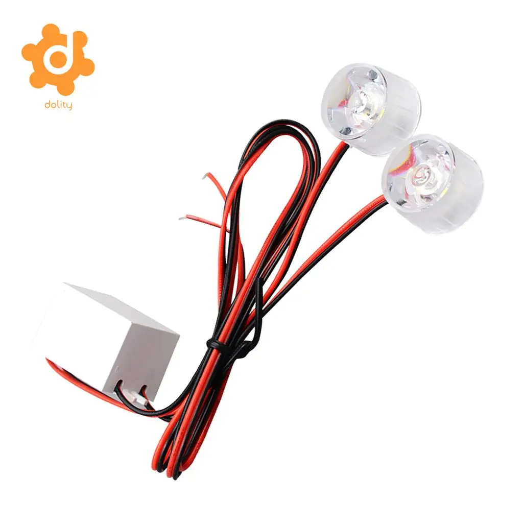 dolity 12-85V Car Truck Flashing Emergency Warning LED Strobe Lights Flasher Blue Super bright Long life expectancy