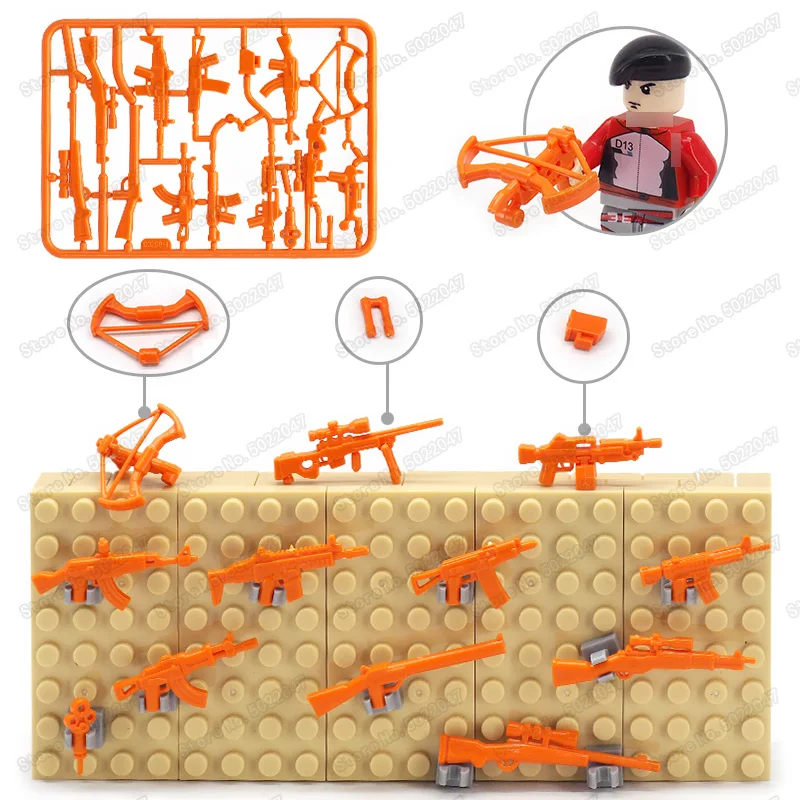 

Blocks military Weapons Orange Assembly arrow gun Special forces Figures Equipped ordnance Compatible other Building Blocks Toys