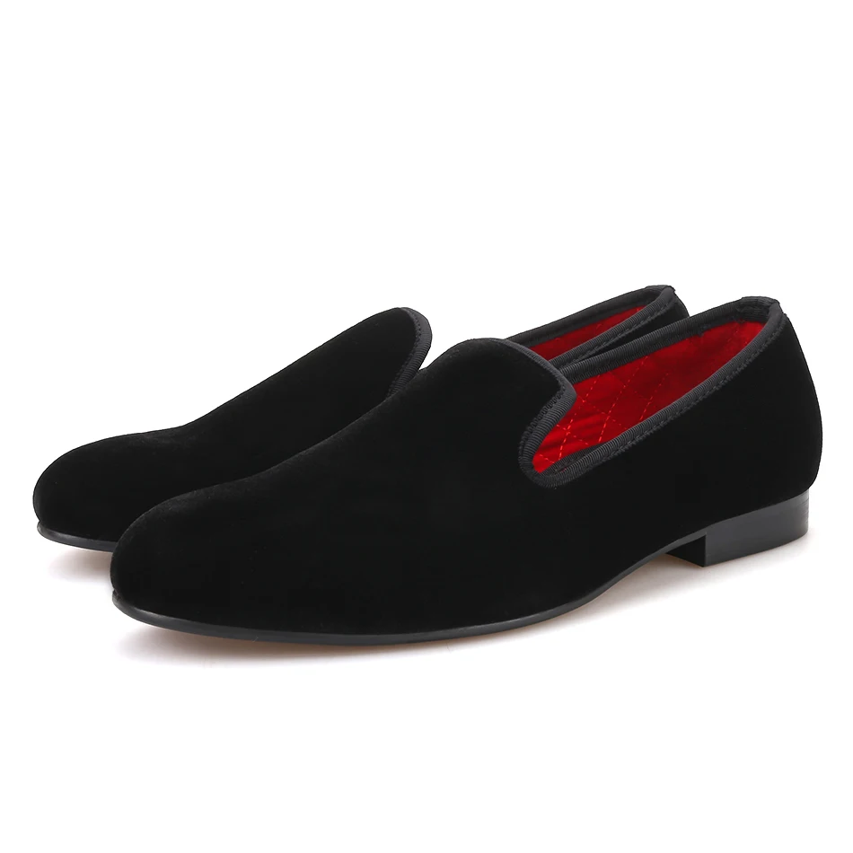Plus Size Men Velvet Loafers Men Wedding and Party shoes Men's Flats Male Smoking slippers Size US 4-17