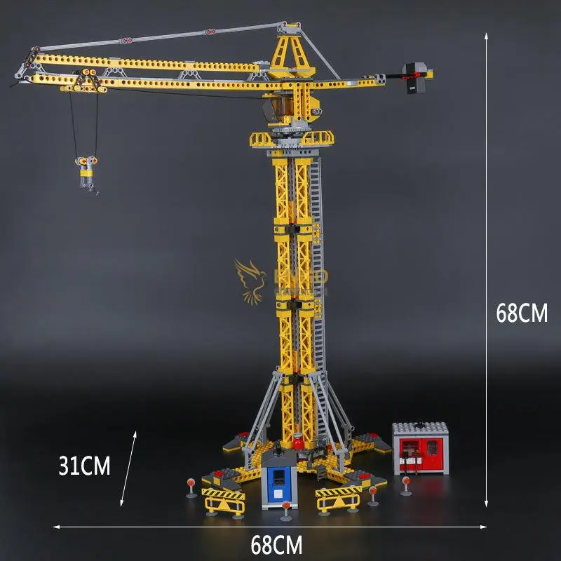 

Legoed City Technic 02069 The Building Crane Set Lifting Machine Building Blocks Bricks Funny Toys DIY Boy`s Gift For Christmas