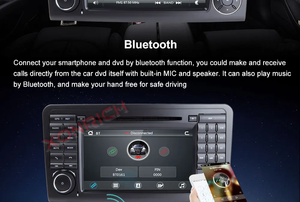 Excellent Two Din Car Multimedia player GPS DVD Player For Mercedes/Benz/ML/GL CLASS W164 ML350 ML500 GL320 Radio FM 4