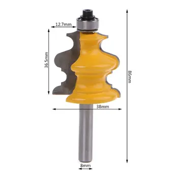 

8mm Shank Architectural Cemented Carbide Molding Woodworking Router Bit Wood Cutting Milling Cutter Power Tools