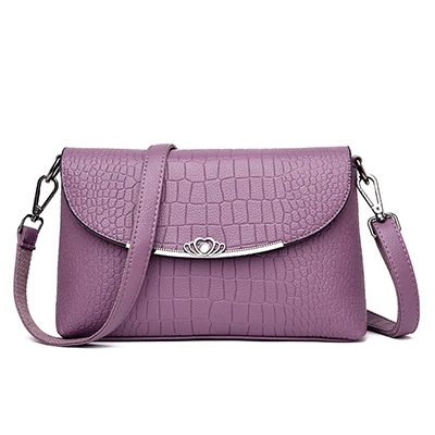 Женские сумки-мессенджеры высокого качества из искусственной кожи, маленькие сумки с клапаном, женские сумки известных брендов, весенние сумки - Цвет: Purple