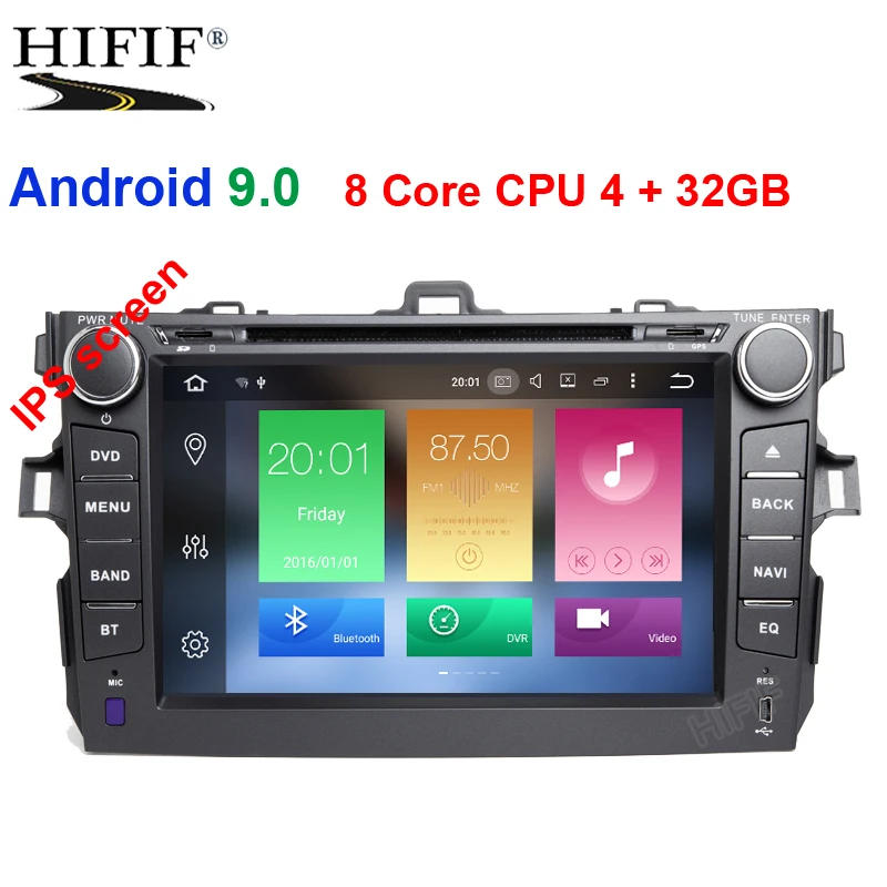 

DSP IPS Octa Core 4G RAM Android 9.0 Car DVD Player for Toyota Corolla 2007 2008 2009 2010 2011 Car Radio With 32G ROM Bluetooth