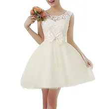 2014 New Fashion Beige Lace Cute font b Dress b font Lace Bowknot Ball Gown Sleeveless