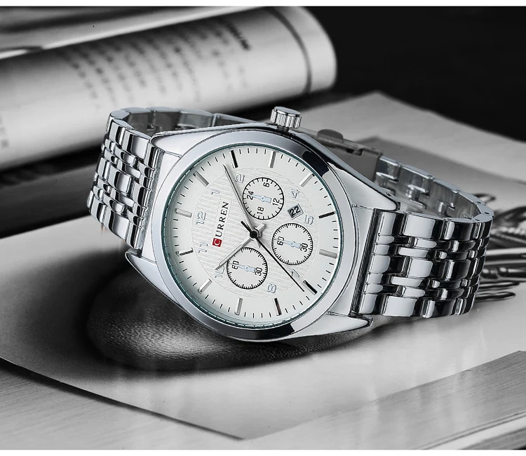 

Luxury Brand CURREN White Watches Men Quartz Watch Men Watch Fashion Casual Sports Wristwatch Male Clock relojes hombre
