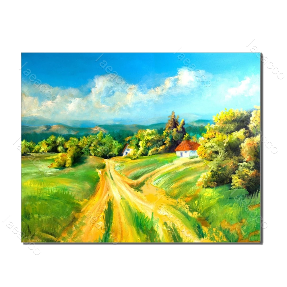 

Laeacco Popular Wall Art Picture Natural Rural Outside Posters and Prints for Living Room Home Decor HD Canvas Painting No Frame
