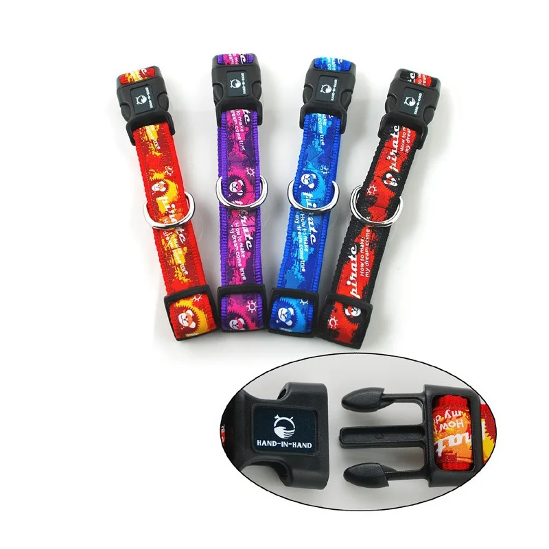 

High Quality Thicken Soft Pet Collars Traction Adjustable Nylon For Puppy Necklaces Pirate Lace Dog Cat Pet Neck Supplies