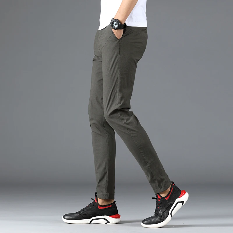 Trousers Summer Men's Casual Pants Men's Slim Stretch Pants Thin Large Size 28-38 Men's Cotton Comfortable Soft Casual Pants