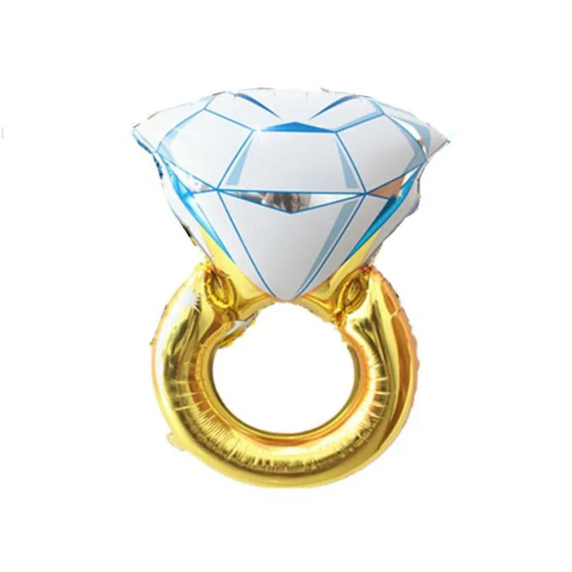 

72*46cm Large Diamond Ring Foil Balloon Proposal Anniversary Wedding Valentine Party Decor Inflatable Balloon Wholesale 30JY7