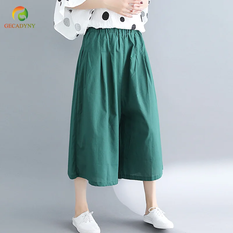 Aliexpress.com : Buy Ladies Summer Solid Cropped Trousers Women Elastic ...