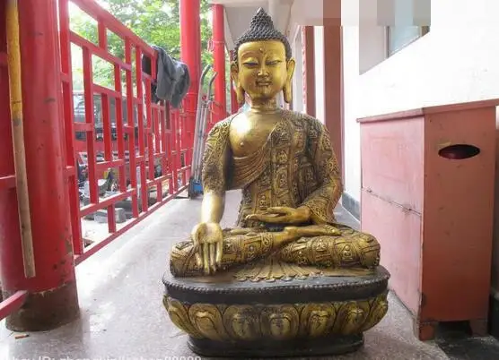 

Huge China Tibet Temple Bronze Gild Buddhism Sakyamuni Shakyamuni Buddha Statue