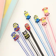 10sets Lovely Gifts Minions cartoon style Earphone Cable Wire Cord Organizer Holder Winder For Headphone Wire Storage