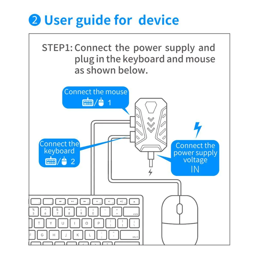  Bluetooth BattleDock Keyboard Mouse Converter PUBG Phone Game Controller Dual USB Ports with Phone 