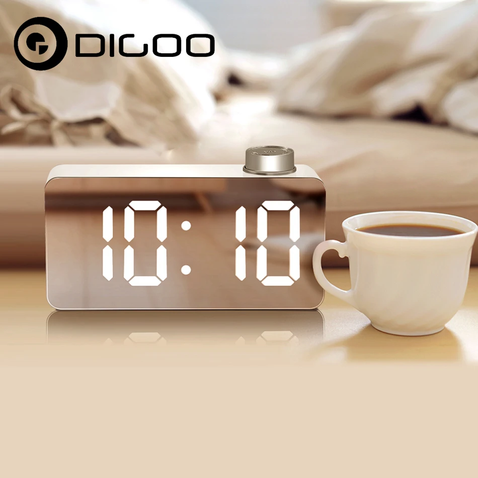 

Digoo DG DM2 LED Three Colors Adjustable Display Mirror Clock Snooze Fuction Night Mode Alarm Clock for Smart Home Automation