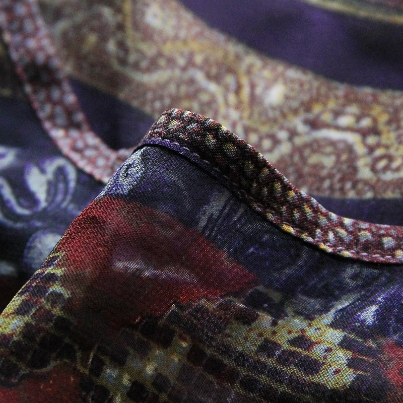 Женское шифоновое платье с рукавом до локтя белое винтажное принтом приталенное