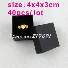 40 шт./лот фестиваль высокого качества черный коробка для хранения ювелирных изделий и колец/мода Крафт Кольцо Кулон с секретом коробка 4*4*3 см дисплей упаковка подарок