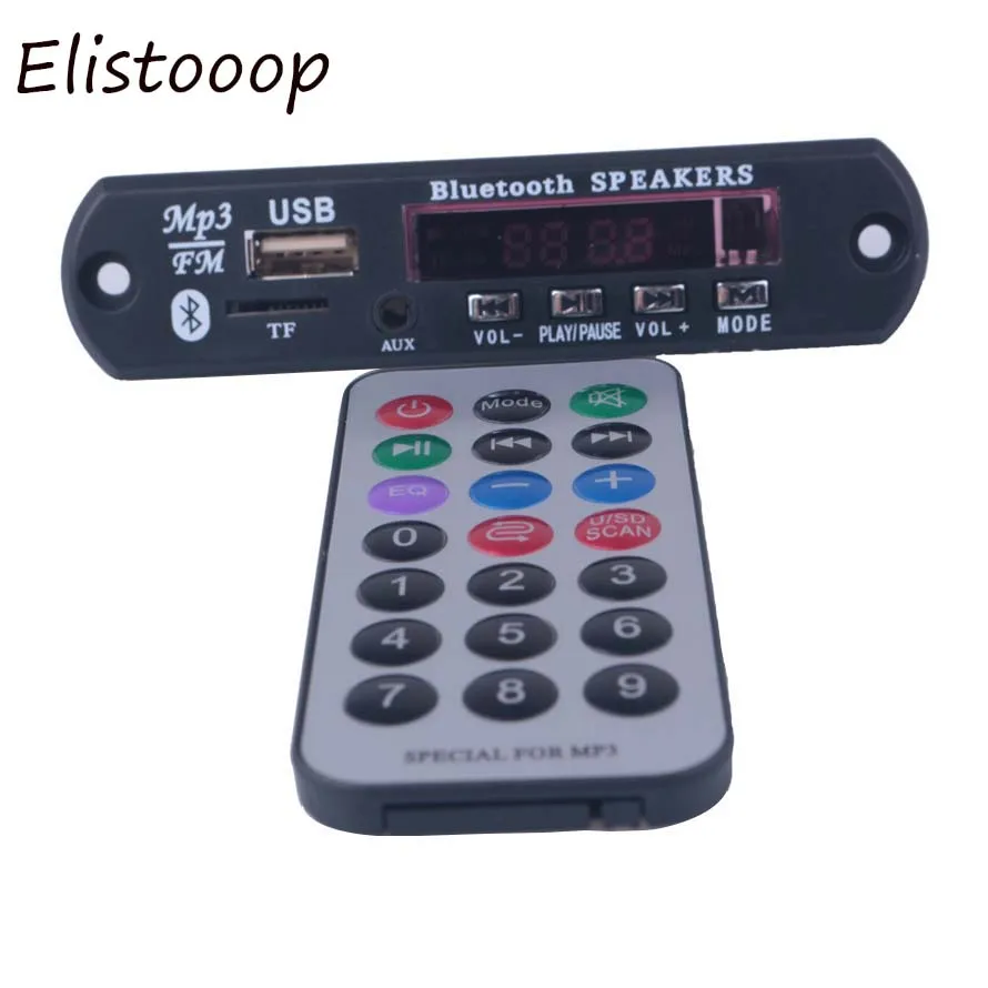 

Elistooop Bluetooth Decoder Board Module MP3 Player FM LED Call APE FLAC WMA WAV decoder board USB TF AUX 3.5MM