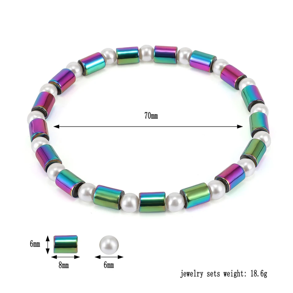 Модный цветной магнитный браслет для похудения с черным камнем, магнитный браслет для похудения, забота о здоровье, подарок для мужчин и женщин
