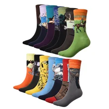 1 Pair font b Men b font font b Socks b font The Art Abstract Painting