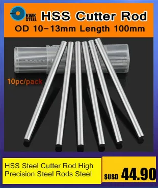 HSS стальной режущий стержень высокопрочные стальные стержни сталь прямой хвостовик спиральное сверло HSS Сверло сверла круглый бар 0,8-3 мм 100 мм 10 шт/п