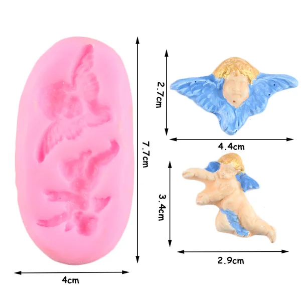 Ангел детские силиконовые формы Шоколадные помадные формы вечерние DIY украшения торта инструменты Конфеты Смолы глины формы Полимерная глина мыло плесень - Цвет: CB456