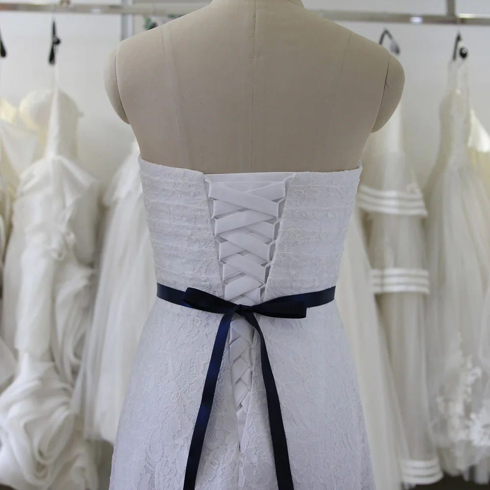 Inofin WH71 хрустальные свадебные аксессуары атласный ремешок для свадебного платья Свадебная лента пояс для вечерних выпускных платьев - Цвет: Navy Blue