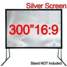 300 дюймов 16:9 большой размер Настенный Складной Серебряный Meterial проектор экран для 3D DLP домашний кинотеатр проектор наружные фильмы