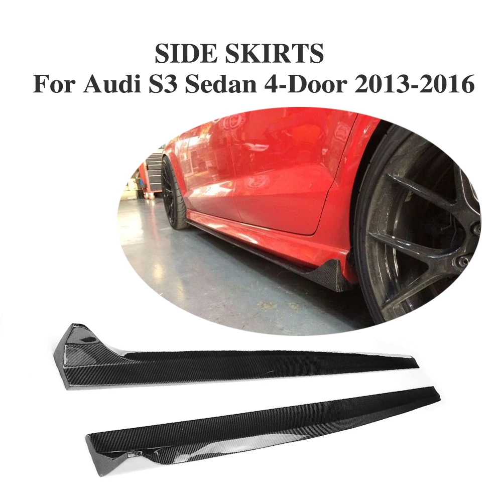

2PCS Carbon Fiber Auto Car styling Side Skirts aprons side body kit for Audi S3 Sedan 4-Door 2013-2017