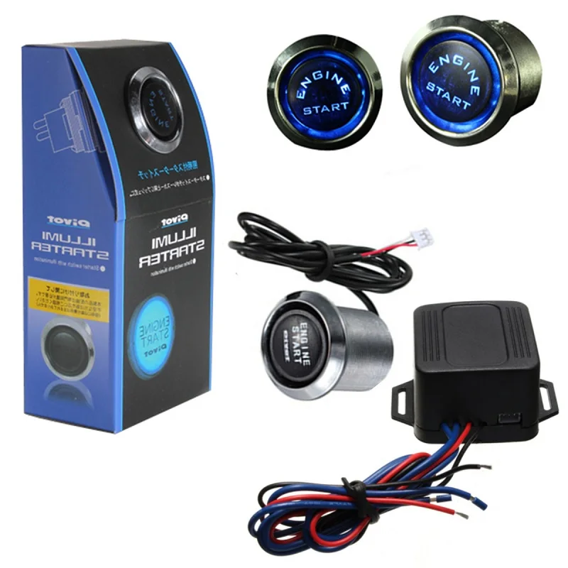 

New 12V Car Engine Start Push Button Switch Ignition Starter Kit Blue LED Universal Most Popular
