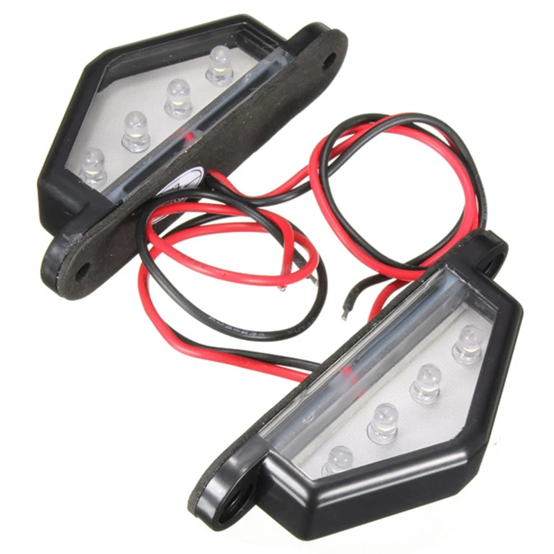 2Pcs/Pair 12V/24V 4LEDs Number Licence Plate Light Rear Tail Lamp Truck