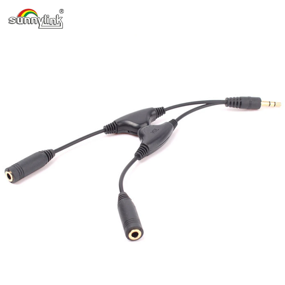 

Earphone Headphone 3.5MM Audio Y Splitter With Volume Control 3.5MM Audio couple Adapter for Earphone /Heaphones